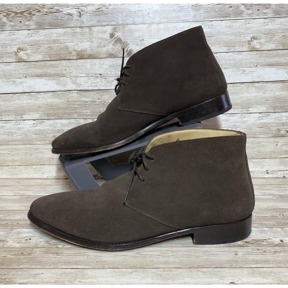 Jack Erwin Shoes Mens 12 Brown Suede Ankle Boots Laced Preppy main image 4